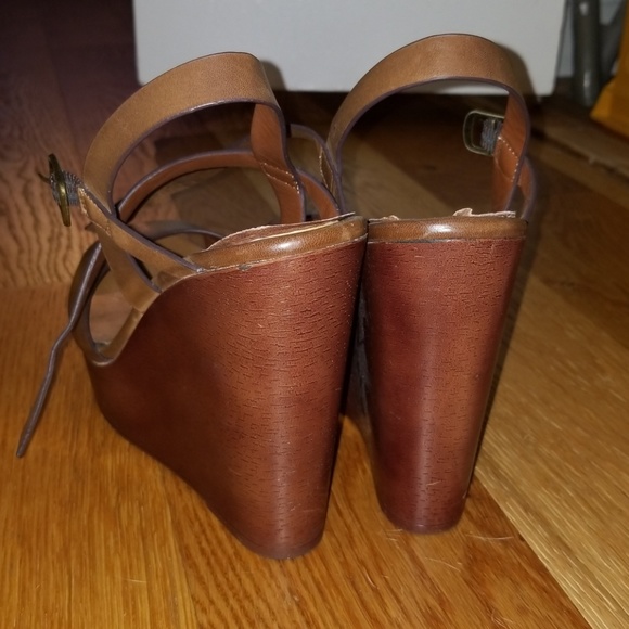 Aldo brown leather wedges like new - Picture 3 of 8